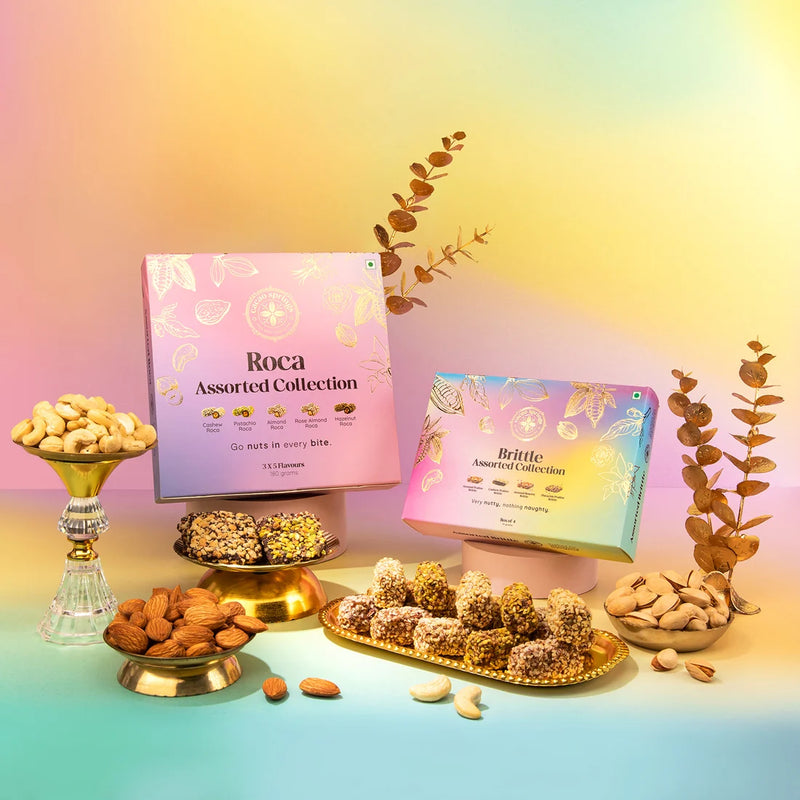 Cacao Springs Assorted Flavour Roca 15pcs and Assorted Brittle Collection 4pc