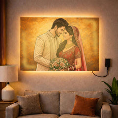 Personalized LED Acrylic Wedding Couple Cartoon Wall Frame