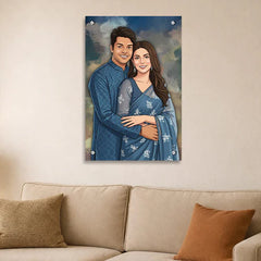 Personalized Toony Cartoon Acrylic Couple Wall Frame