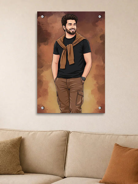 Personalized Toony Cartoon Acrylic Wall Frame for Boys