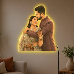 Personalized AI Cartoon Wooden 3D LED Photo Cutout Gift