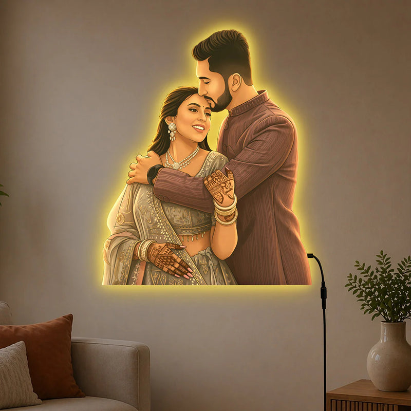 Personalized AI Cartoon Wooden 3D LED Photo Cutout Gift