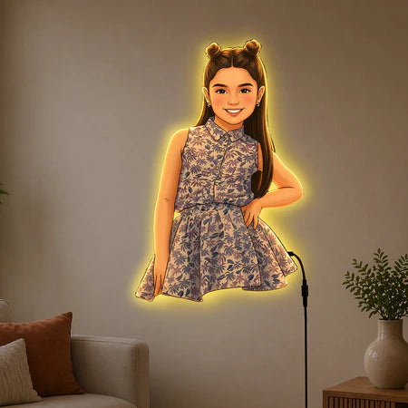 Personalized AI Cartoon Wooden 3D LED Photo Cutout Gift