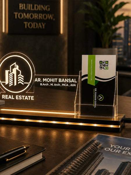 Personalized Architecture LED Visiting Card Holder