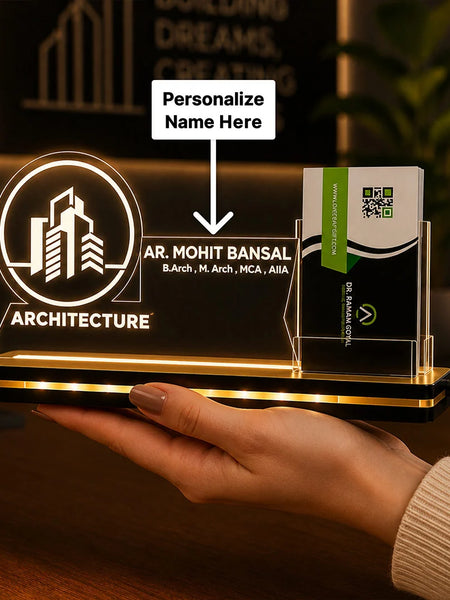 Personalized Architecture LED Visiting Card Holder