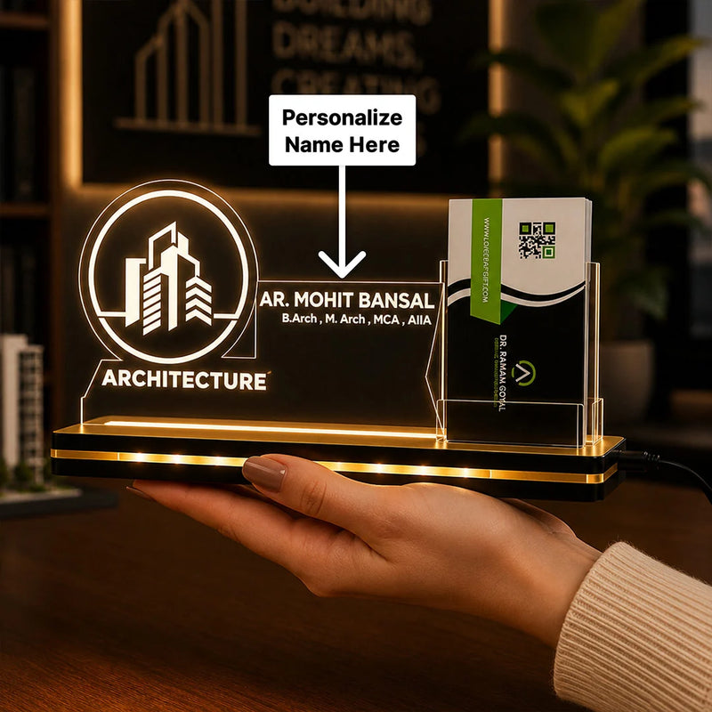 Personalized Architecture LED Visiting Card Holder