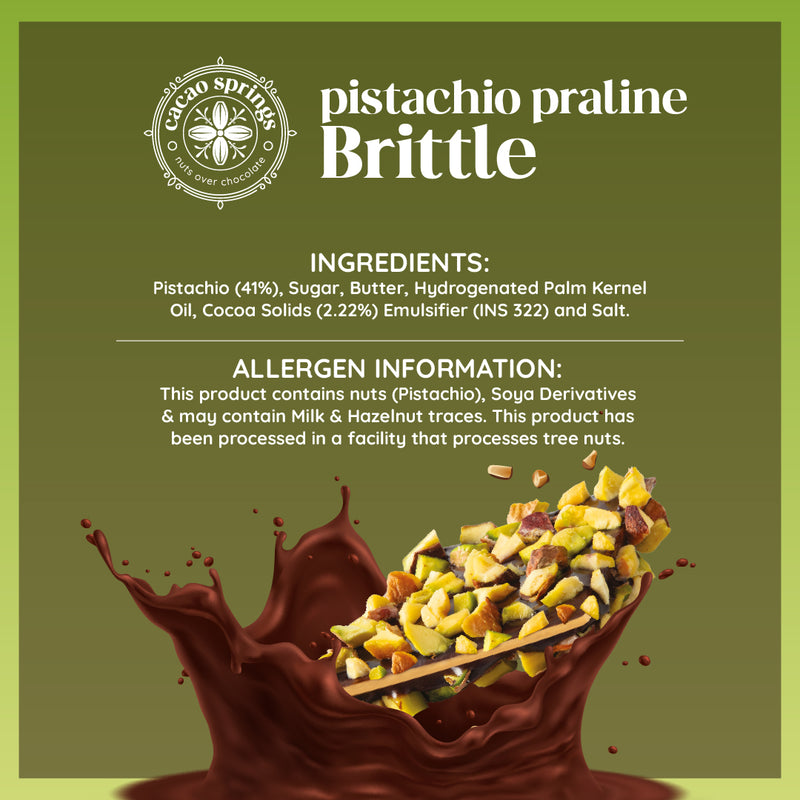 Cacao Springs Pistachio Praline Brittle 6 pc