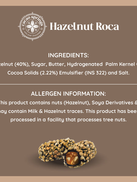 Cacao Springs Hazelnut Roca 180gm(15pcs)