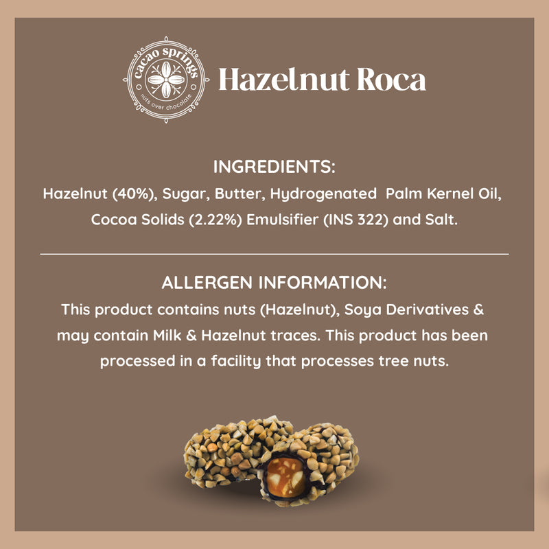 Cacao Springs Hazelnut Roca 60gm(5pcs)