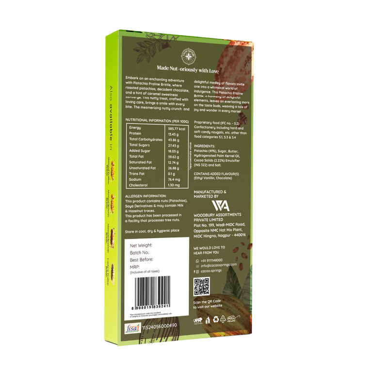 Cacao Springs Pistachio Praline Brittle 6 pc