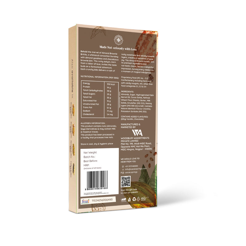 Cacao Springs Almond Brownie Brittle 3pc