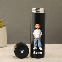 Personalized Temperature Water Bottle Matte Black for Kids