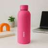 Custom Pink Matte Stainless Steel Water Bottle