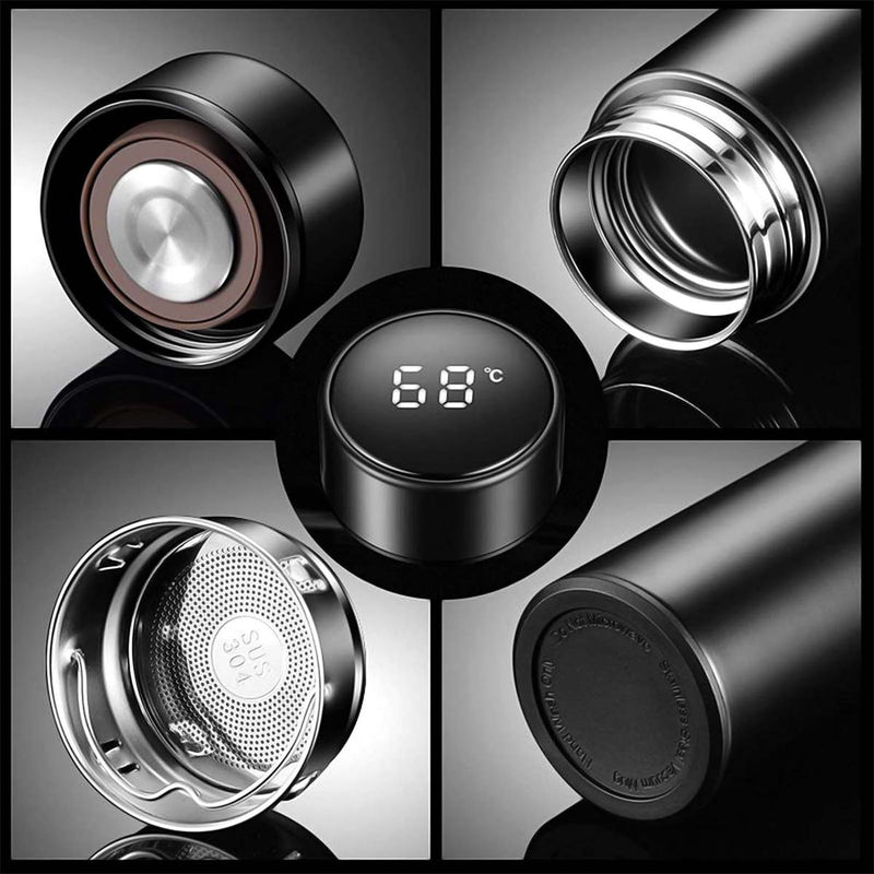 Personalized Temperature Water Bottle Matte Black for Kids