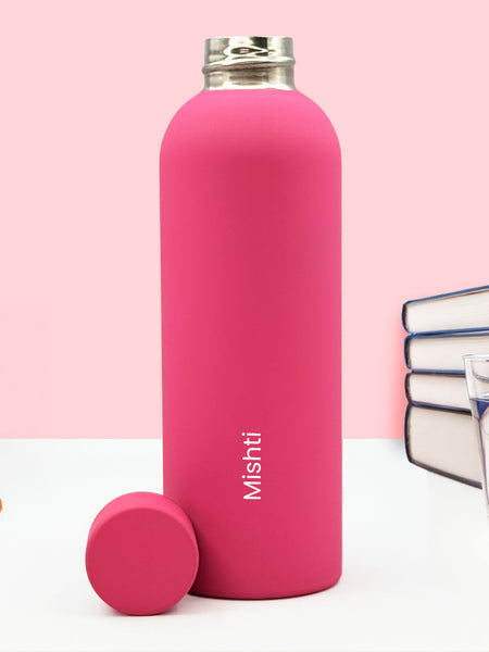 Custom Pink Matte Stainless Steel Water Bottle