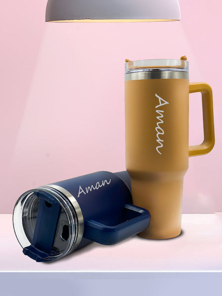 Personalized Stainless Steel Tumbler With Straw