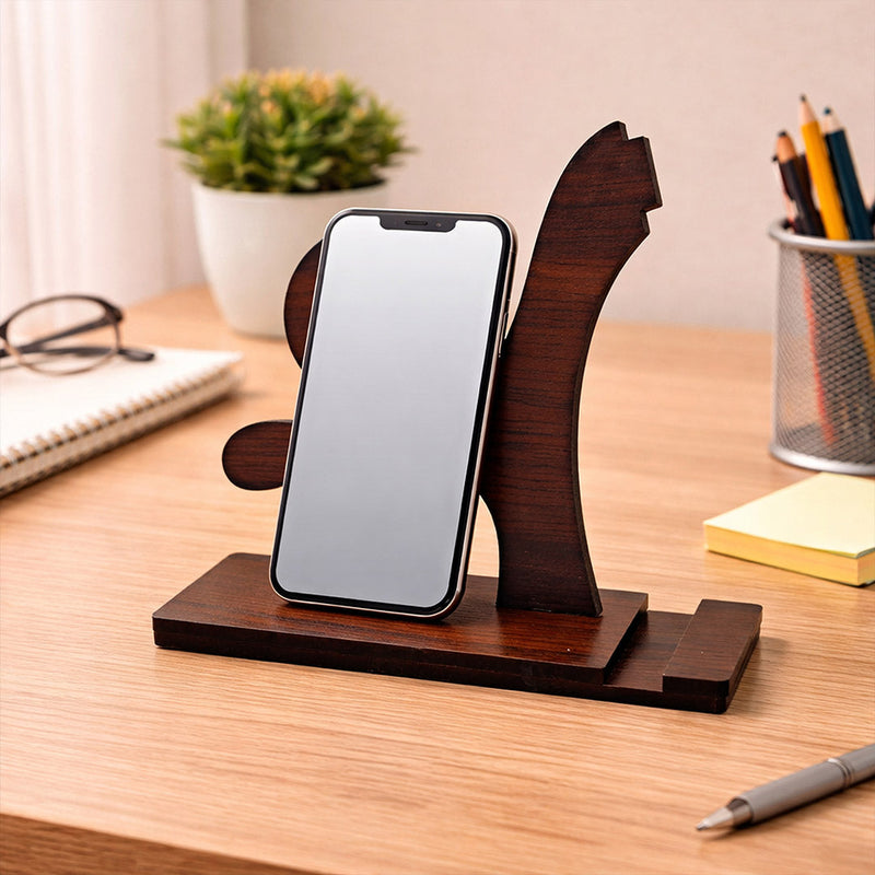 Wooden Mobile Phone Holder & Desk Organizer Stand
