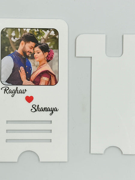 Personalized Couple White Acrylic Mobile Stand
