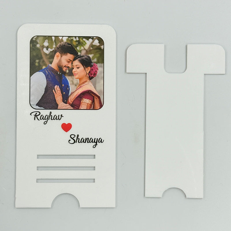 Personalized Couple White Acrylic Mobile Stand