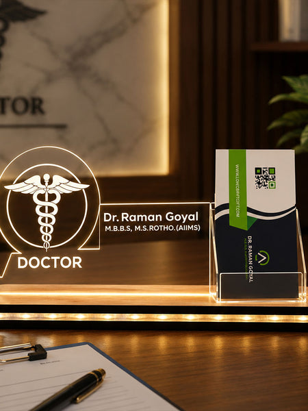 Personalized Doctor LED Visiting Card Holder