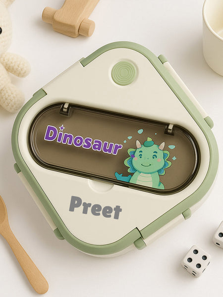 Personalized Green Dinosaur Stainless Steel Lunchbox