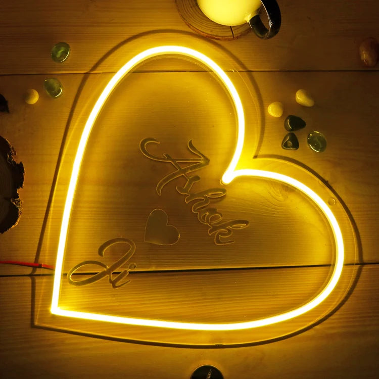 Customized Heart Neon Name Light Frames-15