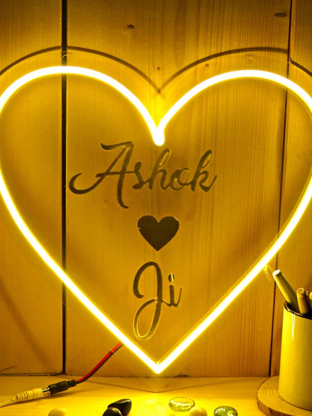 Customized Heart Neon Name Light Frames-15