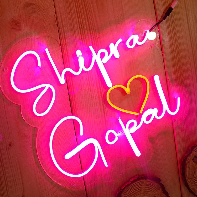 Customized Neon Name Light Frames For Couples