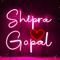 Customized Neon Name Light Frames For Couples