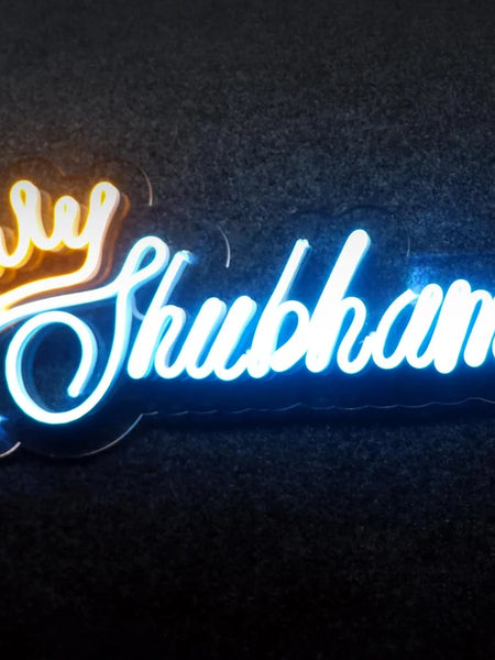 Customized Neon Name Light Frames With Crown