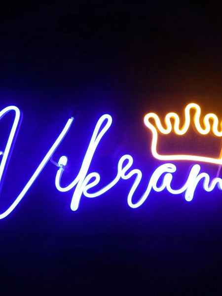 Customized Neon Name Light Frames With Crown