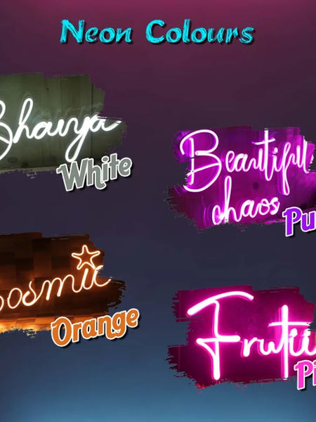 Customized Neon Name Light Frames With Crown