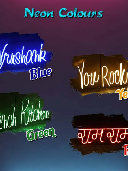Customized Neon Name Light Frames With Crown