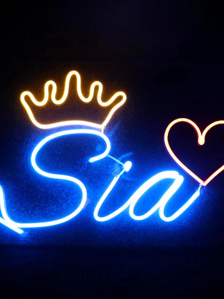 Customized Neon Name Light Frames With Crown
