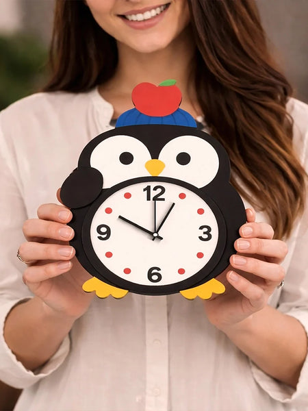 Cute Penguin Kids Wall Clock 12