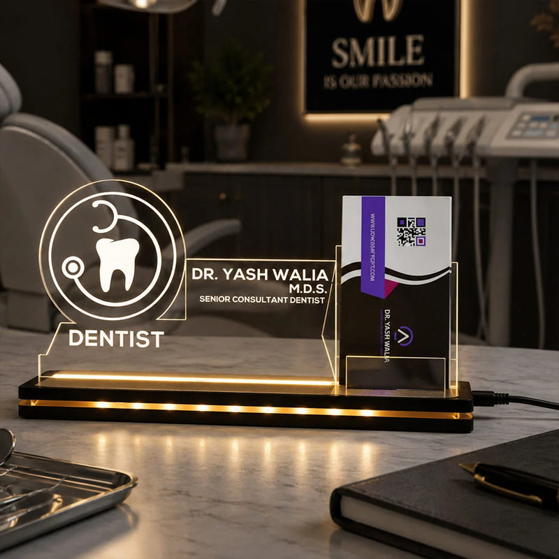 Personalized Dentist LED Visiting Card Holder