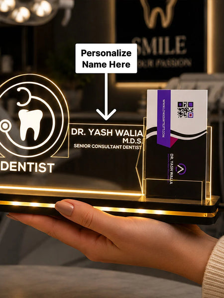 Personalized Dentist LED Visiting Card Holder