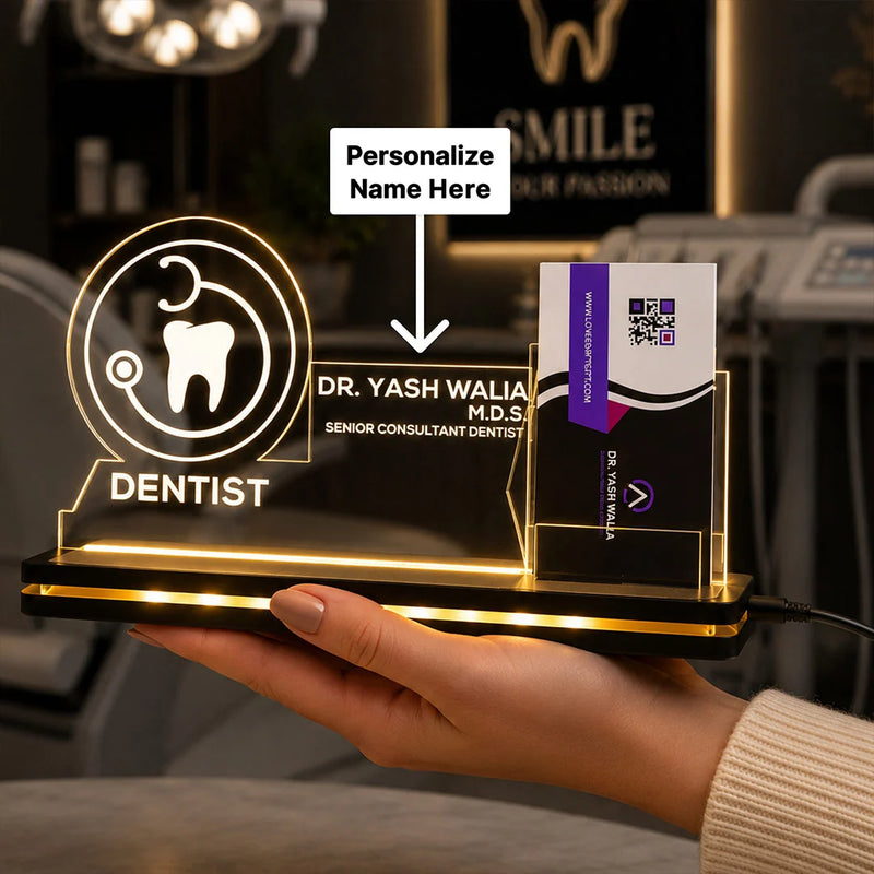 Personalized Dentist LED Visiting Card Holder