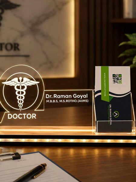 Personalized Doctor LED Visiting Card Holder