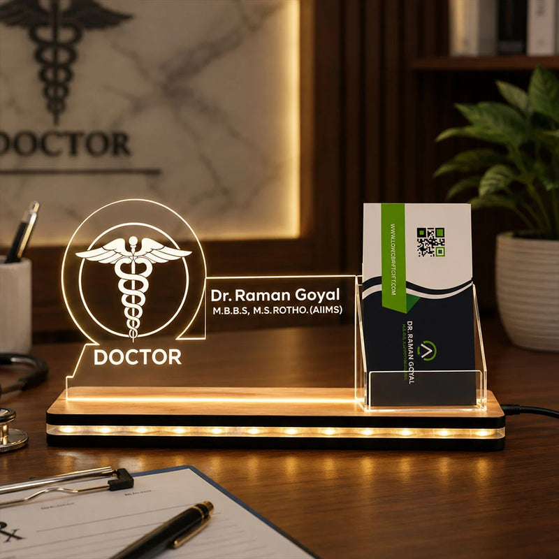 Personalized Doctor LED Visiting Card Holder