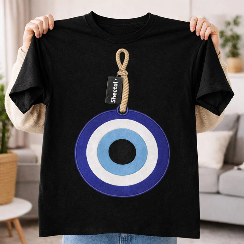Evil Eye Protection Graphic Print Black T-Shirt