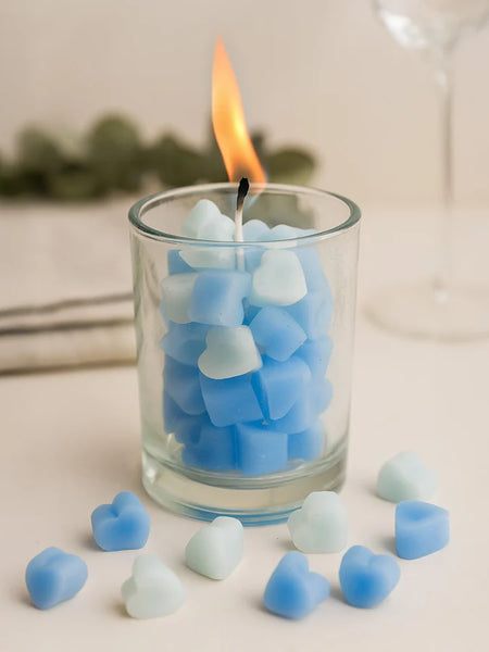 Heart Bubble Candle in Jar Glass