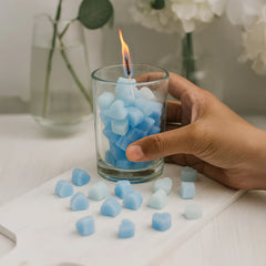 Heart Bubble Candle in Jar Glass