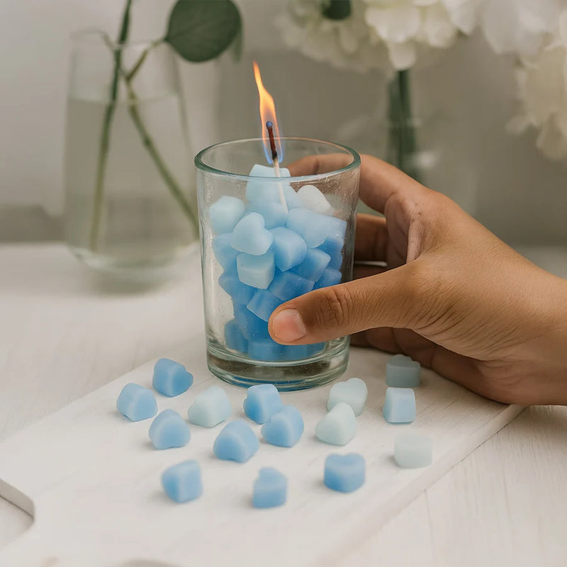 Heart Bubble Candle in Jar Glass