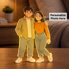 Personalized Couple Illustrated Art Table Stand – 5×9