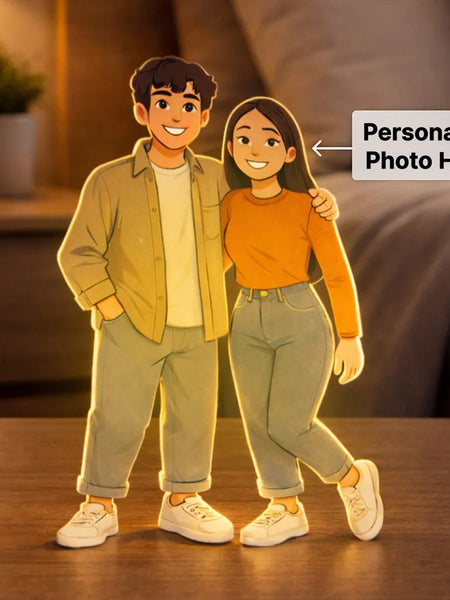 Personalized Couple Illustrated Art Table Stand – 5×9