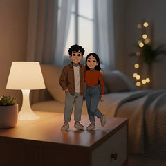 Personalized Couple Illustrated Art Table Stand – 5×9