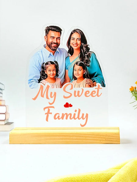 Acrylic Cutout Table Stand - Custom Text & Illustrated Photo