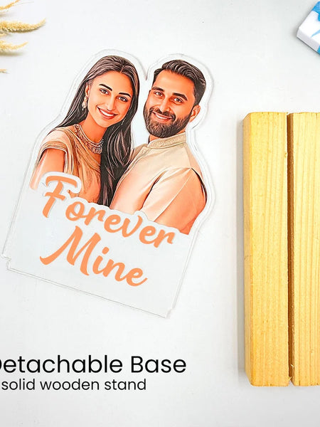 Acrylic Cutout Table Stand - Custom Text & Illustrated Photo