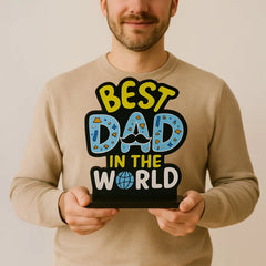 Best Dad in the World Wooden Table Stand